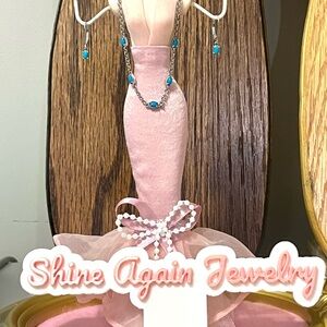 Vintage sterling silver sleeping beauty turquoise tennis bracelet